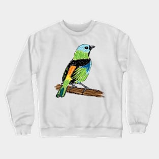 Artwork of a Green-Headed Tanager I Crewneck Sweatshirt